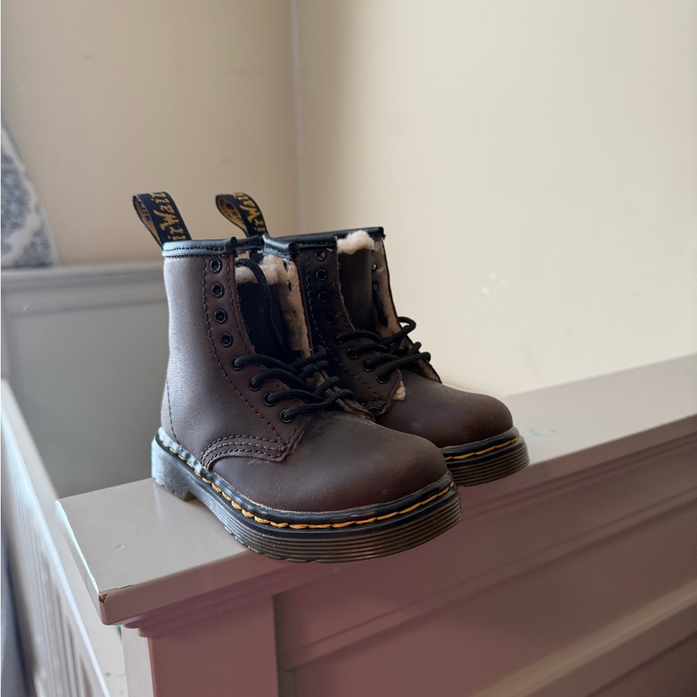 Dr. Martens Dark Brown Boots with Black Laces
